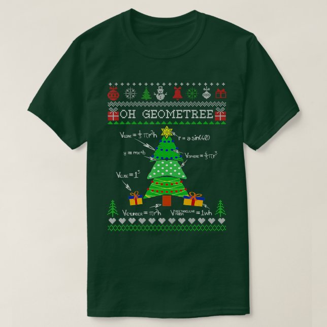 Camiseta Navidades de profesores de ciencias de la geometrí (Diseño del anverso)