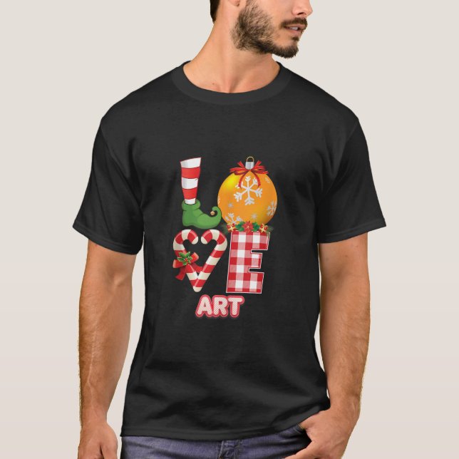 Camiseta Navidades de profesores de Love Art Santa Elf Ugly (Anverso)