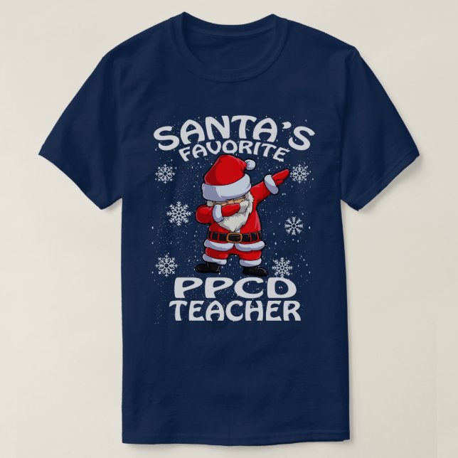 Camiseta Navidades De Profesores De Ppcd Favoritos De Santa (Diseño del anverso)