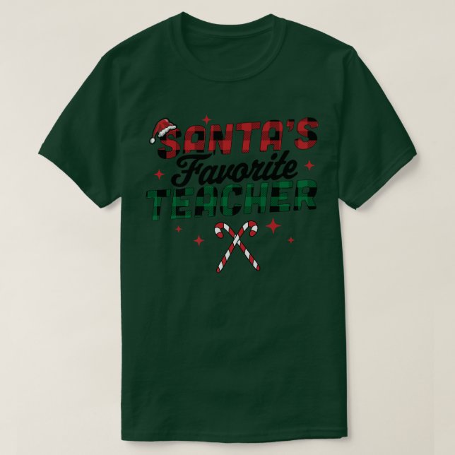Camiseta Navidades de profesores favoritos de Santa Hat Can (Diseño del anverso)