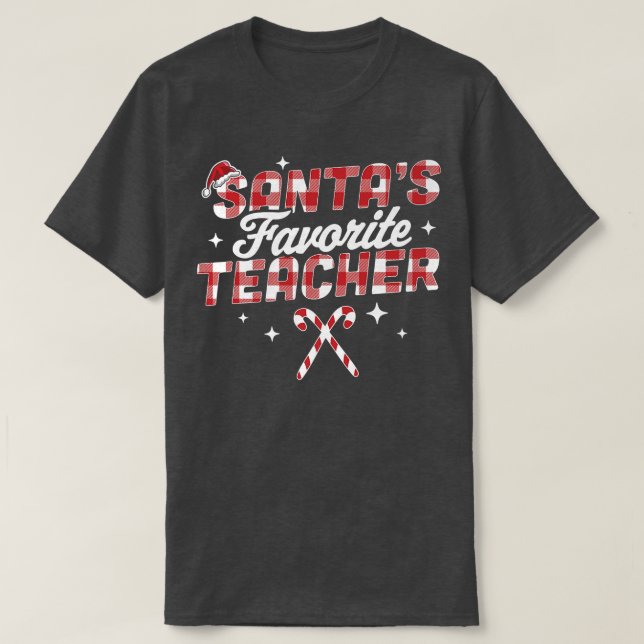 Camiseta Navidades de profesores favoritos de Santa Hat Can (Diseño del anverso)