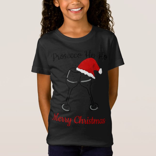 Camiseta Navidades de Prosecco Ho Fiesta Santa Hat (Anverso)