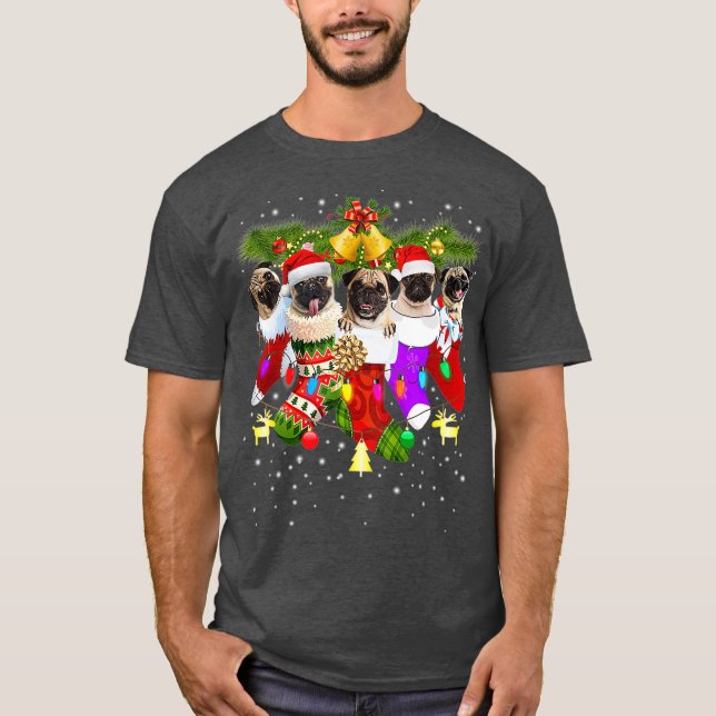 Camiseta Navidades de Pug: Bolsas de excrementos de perro d (Anverso)