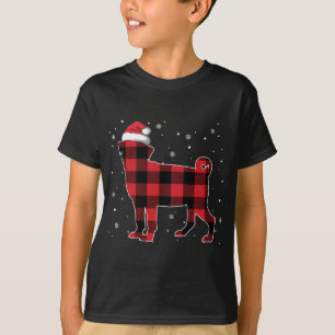 Camiseta Navidades de Pug de Red Plaid Santa Hat Pajama Gig