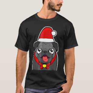 Camiseta Navidades De Pug Negros Cuidados Para Hombres Muje