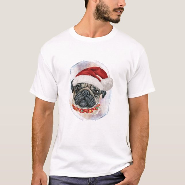 Camiseta Navidades De Pug Regalos Para Amantes Del Perro (Anverso)