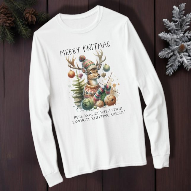 Camiseta Navidades de punto de Knittmas de Merry (For yarn lovers and craft enthusiasts. )