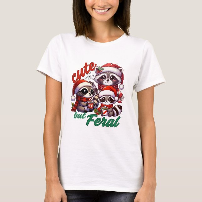 Camiseta Navidades de Raccoon Curtes Pero Ferales (Anverso)