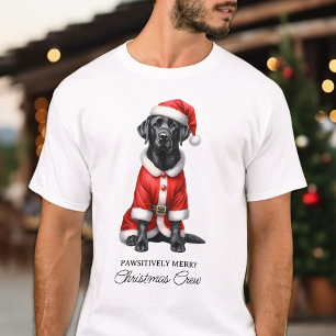 Camiseta Navidades de recuperadores de labrador negro de pe