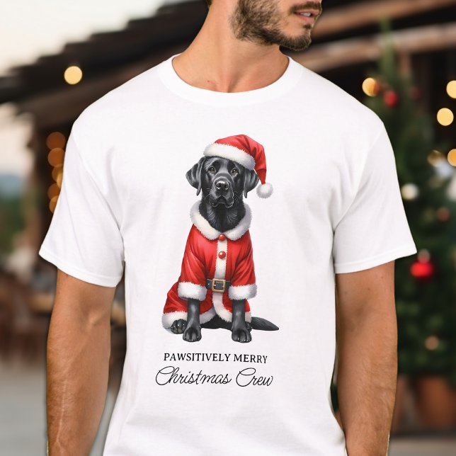 Camiseta Navidades de recuperadores de labrador negro de pe (Subido por el creador)