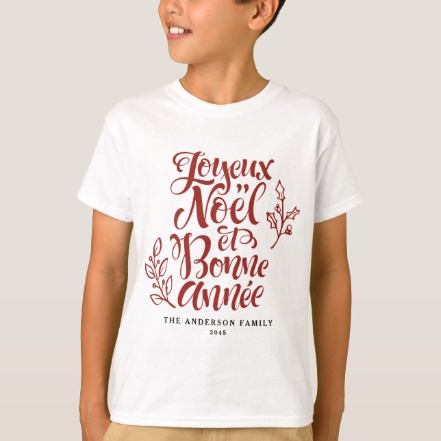 Camiseta Navidades de Red Joyeux Noël et Bonne Année (Anverso)