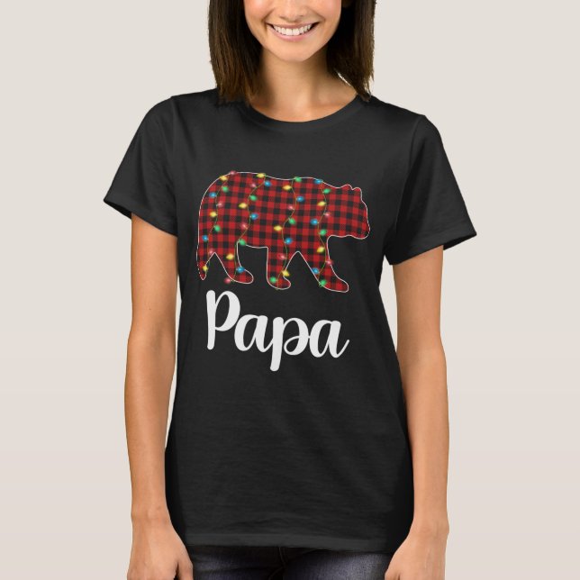 Camiseta Navidades de Red Plaid alumbran a papá Bear Xmas P (Anverso)