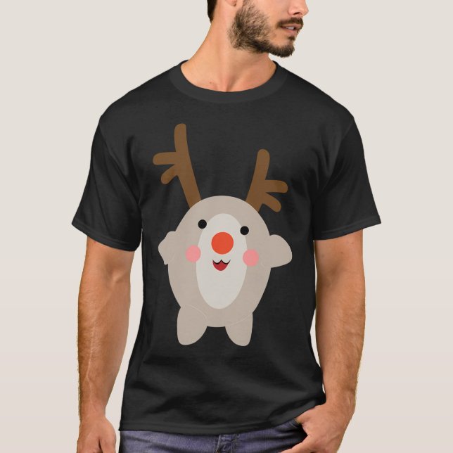 Camiseta Navidades de reno de Kawaii (Anverso)