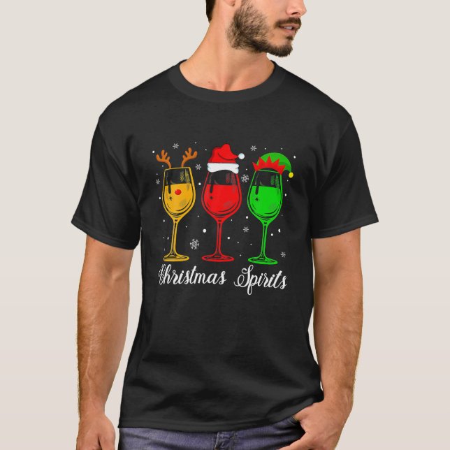 Camiseta Navidades de renos amantes del vino de navidad San (Anverso)