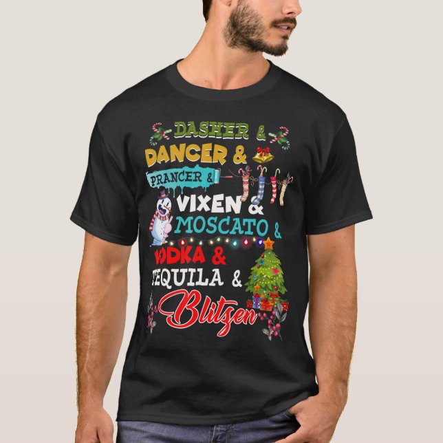 Camiseta Navidades de renos con nombres de alcoholes bebe F (Anverso)