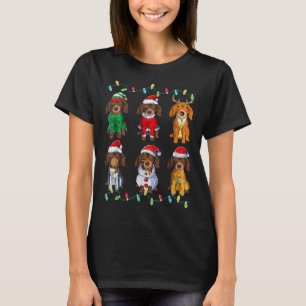 Camiseta Navidades de renos Cute Dachshund Dog Santa Elf