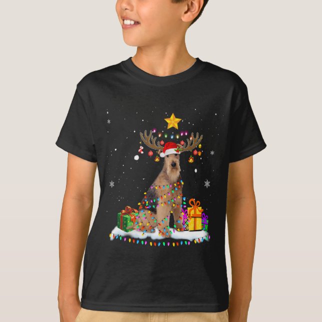 Camiseta Navidades de renos de Airedale Terrier Dog Navidad (Anverso)