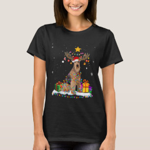 Camiseta Navidades de renos de Airedale Terrier Dog Navidad