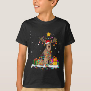 Camiseta Navidades de renos de Airedale Terrier Dog Navidad