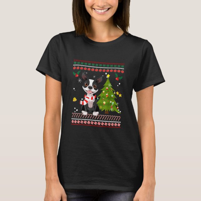 Camiseta Navidades de renos de Boston Terrier 2020 navidade (Anverso)