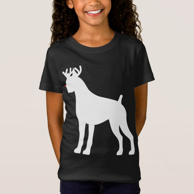 Camiseta Navidades de renos de Boxer Perro (Anverso)