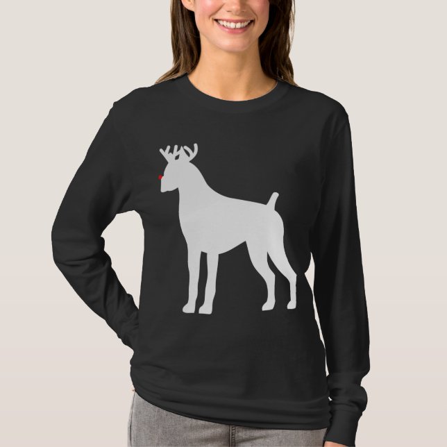 Camiseta Navidades de renos de Boxer Perro (Anverso)