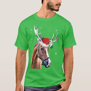 Camiseta Navidades de renos de caballos alumbran a la perfe