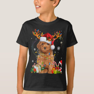 Camiseta Navidades de renos de canapé alumbran a curioso pe