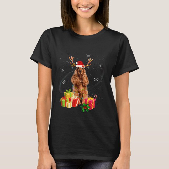 Camiseta Navidades de renos de Cocker Spaniel (Anverso)