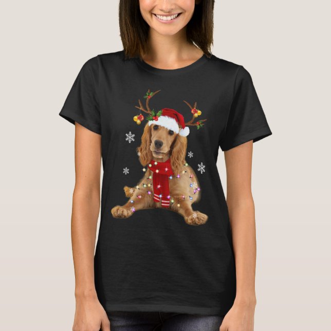 Camiseta Navidades de renos de Cocker Spaniel Navidades (Anverso)