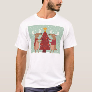 Camiseta Navidades de renos de época
