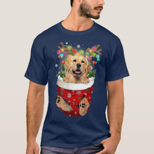 Camiseta Navidades de renos de Golden Retriever Pocket Snow