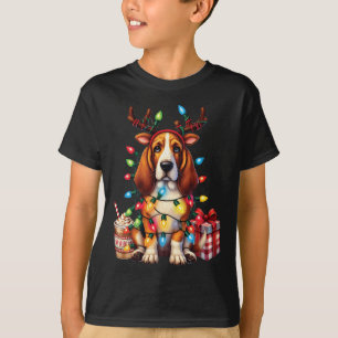 Camiseta Navidades de renos de los perros amantes de la caz