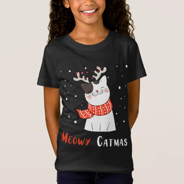 Camiseta Navidades de renos de Navidad, gatito gatito, aman (Anverso)