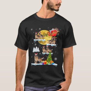 Camiseta Navidades de renos de pastores alemanes montando e