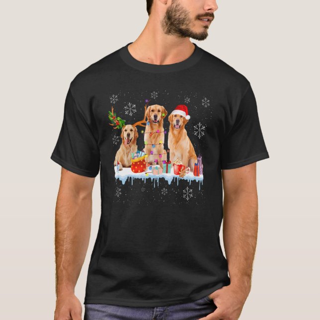 Camiseta Navidades de renos de perro de Santa Golden Retrie (Anverso)