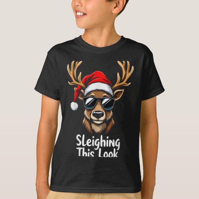 Camiseta Navidades de renos de Santa Hat Sungles navideños  (Anverso)