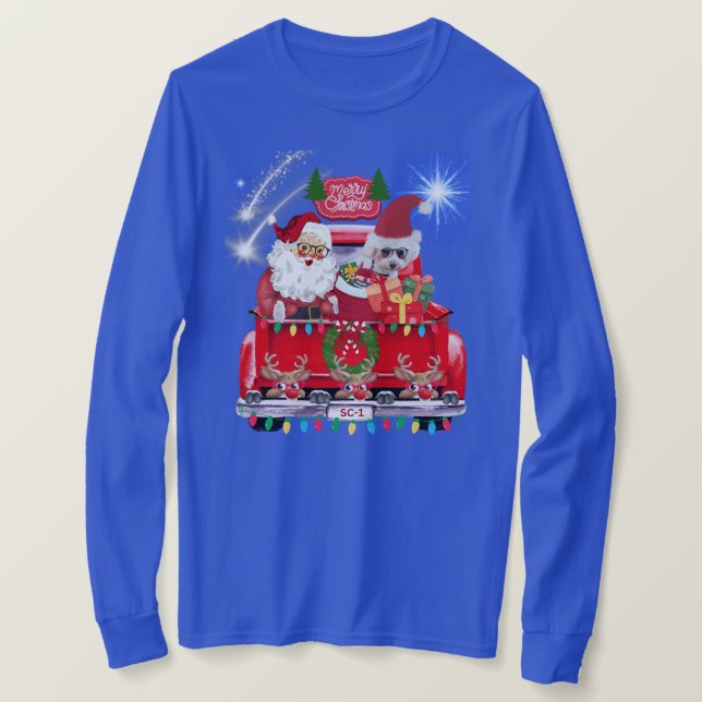 Camiseta Navidades de renos de Santa Poodle (Anverso del diseño)