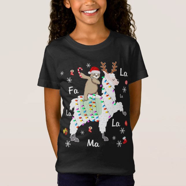 Camiseta Navidades de renos de Santa Sloth (Anverso)