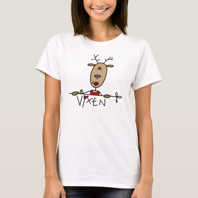 Camiseta Navidades de renos de Vixen (pintalabios rojos) (Anverso)