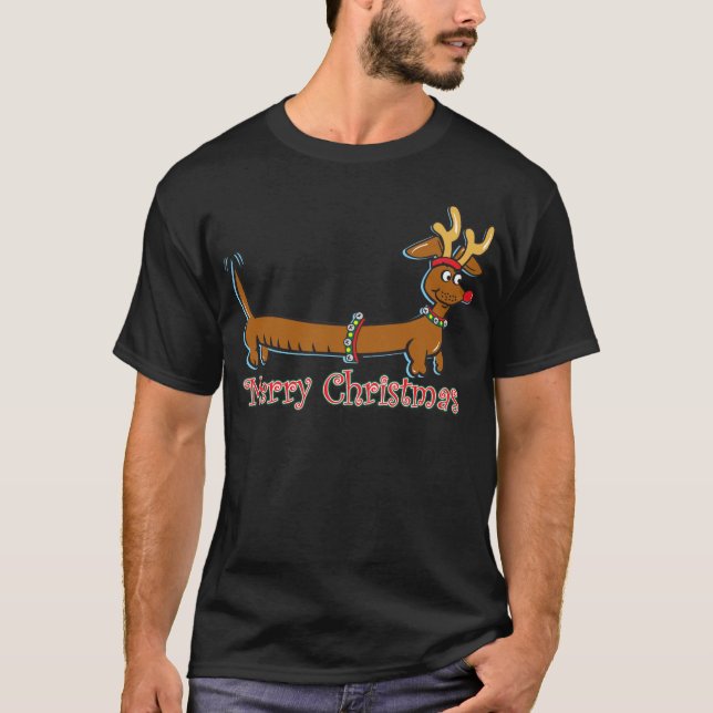 Camiseta Navidades de renos Doxie (Anverso)
