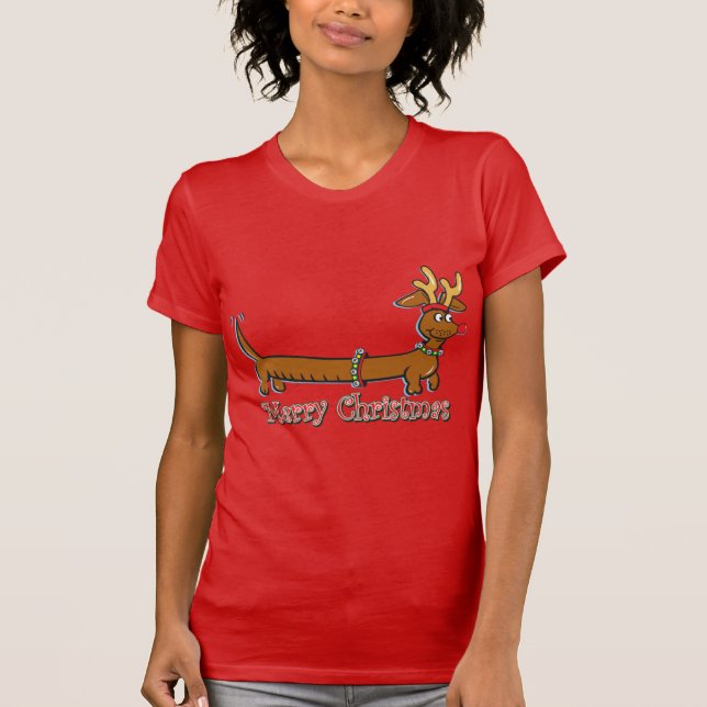 Camiseta Navidades de renos Doxie (Anverso)