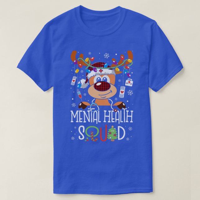 Camiseta Navidades de renos Escuadrón de Salud Mental Steth (Diseño del anverso)