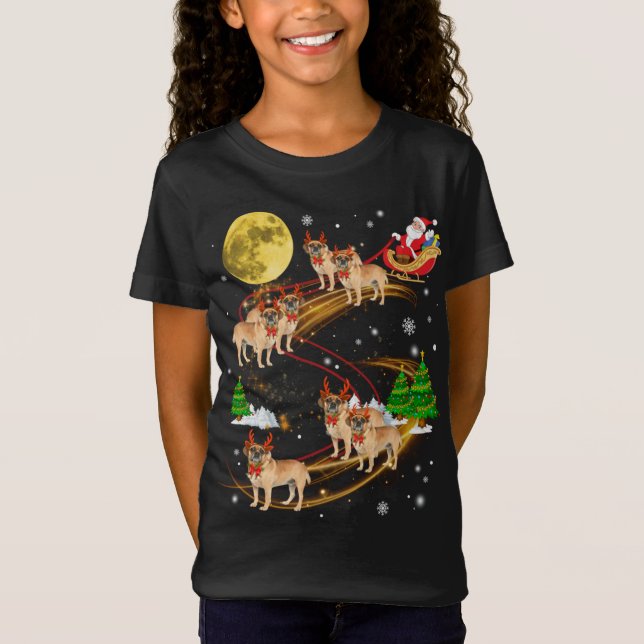 Camiseta Navidades de renos malabares conducen Santa Xmas G (Anverso)