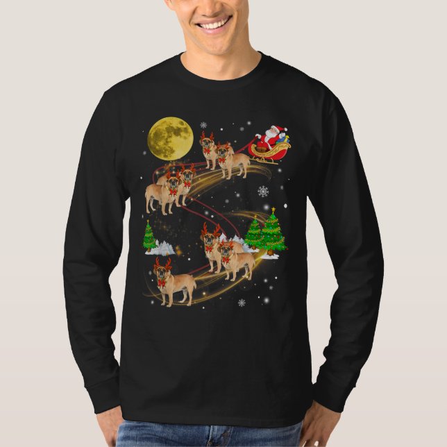 Camiseta Navidades de renos malabarillan a perros montando  (Anverso)