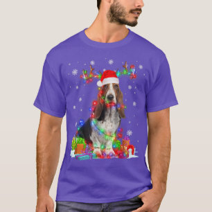 Camiseta Navidades de renos residentes en Basset Hound ilum