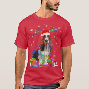 Camiseta Navidades de renos residentes en Basset Hound ilum