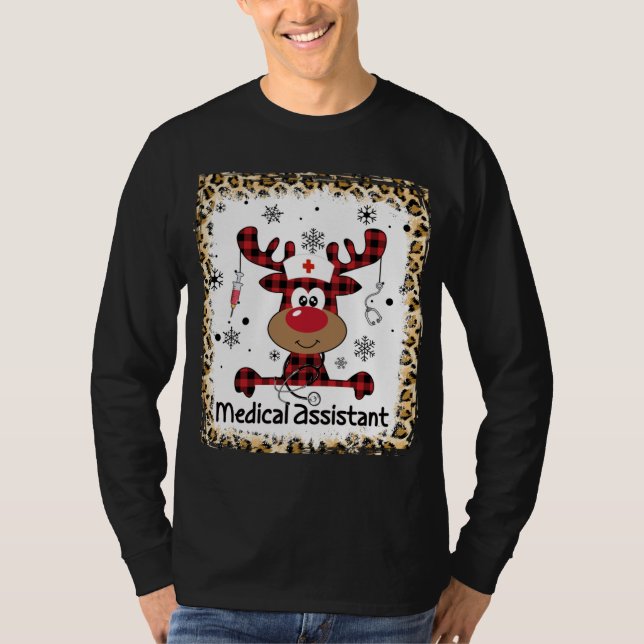 Camiseta Navidades de renos salvavidas de un asistente médi (Anverso)