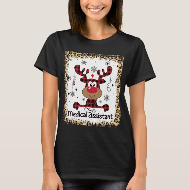 Camiseta Navidades de renos salvavidas de un asistente médi (Anverso)