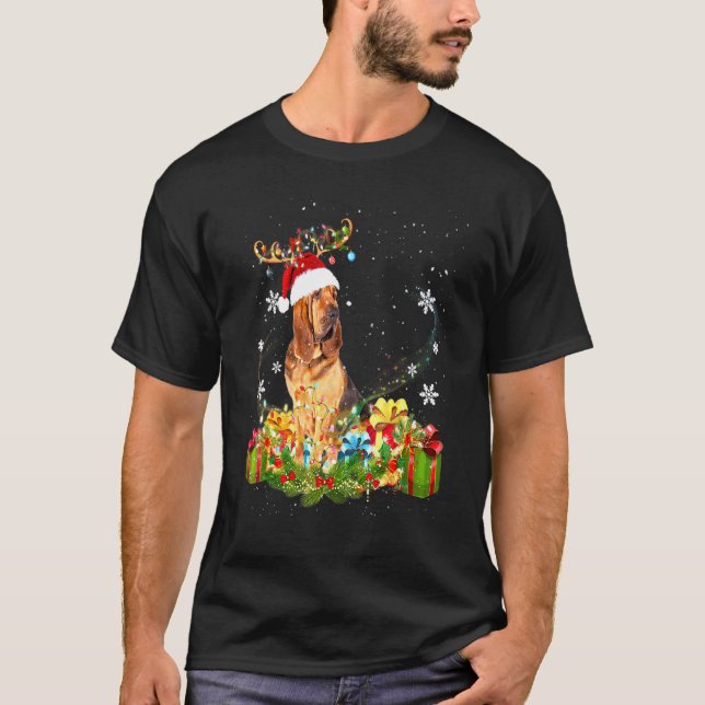 Camiseta Navidades de renos sangrientos alumbran Navidad de (Anverso)